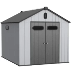 XWT013-1 8*10ft Resin Plastic Storage Shed For Backyard Garden Big Spire Tool Storage -House Furnish World GUEST b3b5d473 3929 431f 82cb e0162aff0aaf