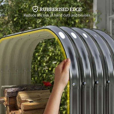 Galvanized Steel Shed Firewood Storage Rack, 4.7' X 1.4' X 4.7' Log Holder Storage Shed With Rubberized Edge For Easy Assembly 3 Galvanized Steel Shed Firewood Storage Rack, 4.7' X 1.4' X 4.7' Log Holder Storage Shed With Rubberized Edge For Easy Assembly - Image 3