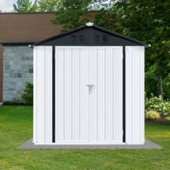 Outdoor Storage Sheds 6FTx4FT Apex Roof White+Black 9 Outdoor Storage Sheds 6FTx4FT Apex Roof White+Black -House Furnish World GUEST b5d0e7d6 1632 40f4 bf39 5071968dccf9