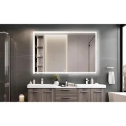 60x40 Inch Oversized LED Bathroom Mirror Wall Mounted Mirror With 3 Color Modes Aluminum Frame Large Wall Mirror For Bathroom -House Furnish World GUEST b6c0d30e d488 4884 aa64 acfbdd8c36e4