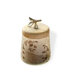 Twigy Frosted Glass Jar With Wooden Lid - 4.9X4.9X7.4in -House Furnish World GUEST b6d50a44 5bd8 4e63 bbc0 27b0ef75c5d5