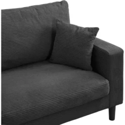 74" High Resilience Three Seater Sofa, Wooden Frame 3 Seat Sofa, Comfy,Modern Polyester Sofa,Living Room Bedroom Apartment,Dark Gray -House Furnish World GUEST b84bda42 fc9d 4ecd af91 8c6222fa23d9