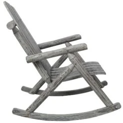 Wooden Porch Rocker Chair,Durable Wooden Porch Rocker Chair,Fir Log Rocking Chair,Patio Rockers For Outside,Garde.Light Gray Color -House Furnish World GUEST b89a6acb 813d 44e9 908e a4eb4163b479