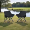 2PCS Outdoor Camping Chairs Folding/Portable, Carry Bag ,Black