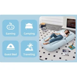 Folding Sofa Chair With 5 Adjustable Positions Plush Floor Lounge Chair For Gaming, Meditation, And Relaxation -House Furnish World GUEST ba22ab10 42a5 494c 97d6 347ee7bdaca8