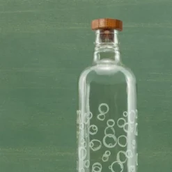 Bubbles Glass Water Bottle With Wooden Stopper-750 Ml -House Furnish World GUEST bc807192 cba8 4fe7 989c 97e73f96d7cd