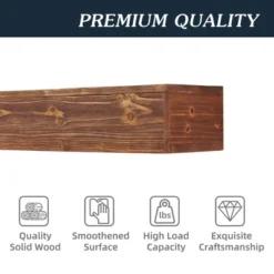 72" Rustic Wood Fireplace Mantel,Wall-Mounted & Floating Shelf For Home Decor -House Furnish World GUEST bcb806af 4b4f 42f9 938a 38e6acbccbaf