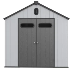 XWT013-1 8*10ft Resin Plastic Storage Shed For Backyard Garden Big Spire Tool Storage -House Furnish World GUEST bcee9700 3c33 4e86 9031 9b1ac9cb6f09