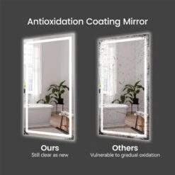 48in*36in LED Bathroom Mirror,Front-Lit And Back-Lit, Stepless Dimmable, 3 Colors CRI90+, Brightness Memory,Shatter-Proof,Anti-fog LED Vanity Mirror -House Furnish World GUEST bde6b7b9 7219 4aa2 8000 0301cd23bb76