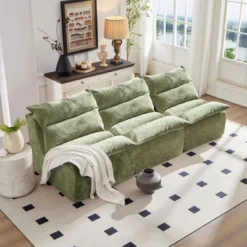 Single Chair Sofa Lounge Chair With Backrest Fully Compressed Sofa Suitable For Living Room, Bedroom, Polyester,GREEN -House Furnish World GUEST bea24478 34d5 4024 b915 03c4f1be0423