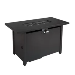 25'' H X 42'' W Steel Outdoor Fire Pit Table With Lid (Black) -House Furnish World GUEST bef7c052 40b6 4ac1 bd74 f5ce905aed75