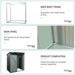 5ft X 3ft Outdoor Metal Storage Shed Transparent Plate Black -House Furnish World GUEST bf0d2f12 fdd9 4bae 944a 3aa4fe743e10