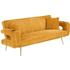 The Straight-row White Polyester Sofa With Throw Pillows, Featuring A Minimalist Style, Is Suitable For The Living Room And Study -House Furnish World GUEST bfbe6816 fb63 4017 9051 ae90d0ecbd4f