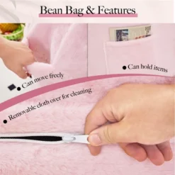 Giant Bean Bag Chair Bed For Adults, Convertible Beanbag Folds From Lazy Chair To Floor Mattress Bed, Large Floor Sofa Couch, Big Sofa Bed -House Furnish World GUEST c00507f8 cadd 4c73 93fe 579b59f20652