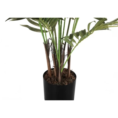 Artificial Plant, 47" Tall, Areca Palm Tree, Indoor, Faux, Fake, Floor, Greenery, Potted, Real Touch, Decorative, Green Leaves, Black Pot 3 Artificial Plant, 47" Tall, Areca Palm Tree, Indoor, Faux, Fake, Floor, Greenery, Potted, Real Touch, Decorative, Green Leaves, Black Pot - Image 3
