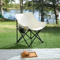2PCS Outdoor Camping Chairs Folding/Portable, Carry Bag ,Beige -House Furnish World GUEST c1c37e6e cf76 491f ac75 965656f4d5bc