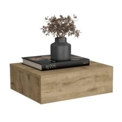 Floating Nightstand 5"H, Modern Wall-Mounted Bedside Shelf With Drawer, Macadamia -House Furnish World GUEST c2339372 4cd8 4d6c 9c2d c21dddcd3681
