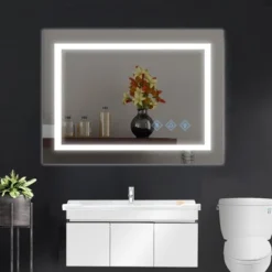48x36inch LED Bathroom Mirror,3000-6000K Gradient Front And Backlit LED Mirror For Bathroom,3Colors Dimmable,IP54 Enhanced Anti-Fog -House Furnish World GUEST c293eb80 df4e 4945 b9ba 37c0ff0c1855