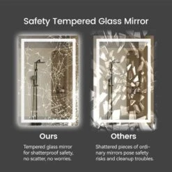 20in*28in LED Bathroom Mirror,Front-Lit And Back-Lit, Stepless Dimmable, 3 Colors CRI90+, Brightness Memory, Shatter-Proof,Anti-fog LED Vanity Mirror -House Furnish World GUEST c3974418 dc64 426a 9ee0 b7cf2a7331b9 1