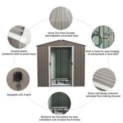 6ft X 5ft Outdoor Metal Storage Shed Gray -House Furnish World GUEST c3ff16ff 14cb 4912 a004 4b724d22a033
