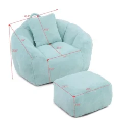 Giant Bean Bag Chair WithFootstool, Oversized Bean Bag For Adults And Kids, Polyester Shell-Shaped Large Chair With Filler, Stuffed Big Accent Sofa -House Furnish World GUEST c44cb2d7 2b54 4f7a 8afb e469e9f5a994