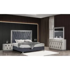 Lavita Modern & Contemporary Style 2-Drawer Night Stand Made With Wood And Gold Accents In River Sand Grey Same AsG150109278 (NJ Inventory) -House Furnish World GUEST c45ac958 0fc0 4947 9cd9 04cb4fa598d4