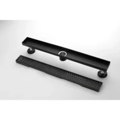 Linear Shower Drain With Removable Quadrato Pattern Grate, 304 Stainless Shower Drain Included Hair Strainer And Leveling Feet -House Furnish World GUEST c5579d5a ab16 4d09 9f87 672c77a51891