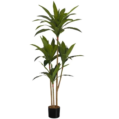Artificial Plant, 51" Tall, Dracaena Tree, Indoor, Faux, Fake, Floor, Greenery, Potted, Real Touch, Decorative, Green Leaves, Black Pot 1 Artificial Plant, 51" Tall, Dracaena Tree, Indoor, Faux, Fake, Floor, Greenery, Potted, Real Touch, Decorative, Green Leaves, Black Pot