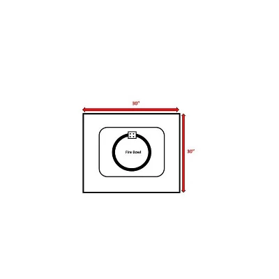 30" Powder-Coated Metal Fire Pit With Smoked Glass Surface 5 30" Powder-Coated Metal Fire Pit With Smoked Glass Surface - Image 5