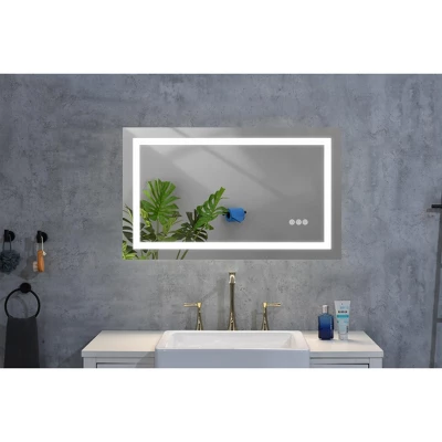 LED Bathroom Mirror 40inx 28inwith Front And Backlight, Large Dimmable Wall Mirrors With Anti-Fog, Memory, 3 Colors, LED Vanity Mirror 9 LED Bathroom Mirror 40inx 28inwith Front And Backlight, Large Dimmable Wall Mirrors With Anti-Fog, Memory, 3 Colors, LED Vanity Mirror - Image 9