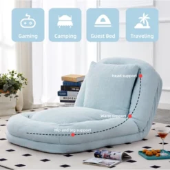 Folding Sofa Chair With 5 Adjustable Positions Plush Floor Lounge Chair For Gaming, Meditation, And Relaxation -House Furnish World GUEST ca8bf68d 93f8 4a8a a298 974778744fa9