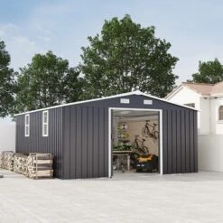 10*12ft 0.25mm Color Steel Plate, Surface Protective Film,Two Daylight Windows, Two Colors Can Be Freely Selected Storage Sheds -House Furnish World GUEST cb0d71b6 2b8f 4afe 9183 acb335a36f22