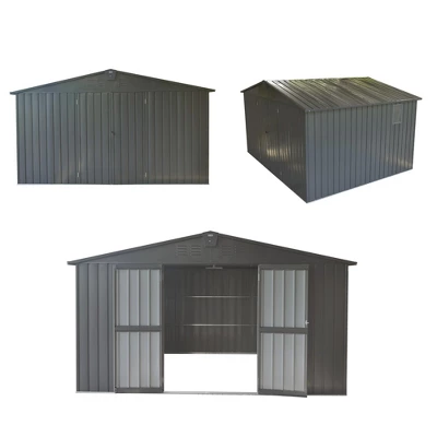 Backyard Storage Shed 11'x12.5'with Galvanized Steel Frame & Windows,Garden Shed,Utility Tool Storage Room With Lockable Door For Patio(Dark Gray) 5 Backyard Storage Shed 11'x12.5'with Galvanized Steel Frame & Windows,Garden Shed,Utility Tool Storage Room With Lockable Door For Patio(Dark Gray) - Image 5