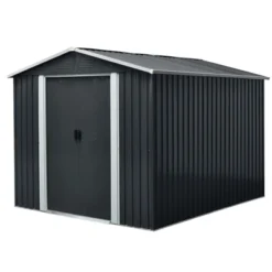 8ft X 10ft Outdoor Metal Storage Shed With Meatl Foundation,Black 11 8ft X 10ft Outdoor Metal Storage Shed With Meatl Foundation,Black -House Furnish World GUEST cf4b4607 0fb6 4b19 8f5a 3e58a570116d