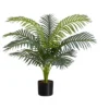 Artificial Plant, 34" Tall, Palm Tree, Indoor, Faux, Fake, Floor, Greenery, Potted, Real Touch, Decorative, Green Leaves, Black Pot