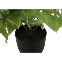 Artificial Plant, 13" Tall, Monstera Calthea, Indoor, Faux, Fake, Table, Greenery, Potted, Set Of 2, Decorative, Green Leaves, Black Pots -House Furnish World GUEST d09f1b7b 636f 4aa9 8523 f3f01ddf24e7