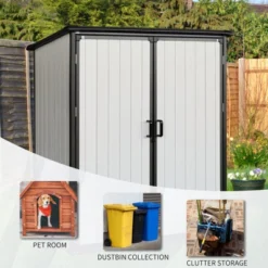 5x3FT Outdoor Storage Shed Waterproof Resin Cabinet With Lockable Doors For Bikes And Patio Furniture -House Furnish World GUEST d102da5c f685 4e52 b248 fb22054282d2
