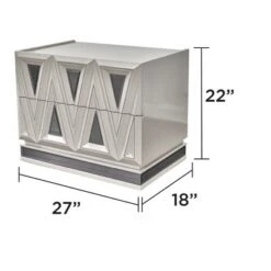 Lavita Modern & Contemporary Style 2-Drawer Night Stand Made With Wood And Gold Accents In River Sand Grey Same AsG150109278 (NJ Inventory)