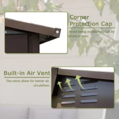 Outdoor Storage Shed 6x4 FT, Metal Tool Sheds Storage House With Lockable Double Door, Large Bike Shed Waterproof For Garden, Backyard, Lawn 9 Outdoor Storage Shed 6x4 FT, Metal Tool Sheds Storage House With Lockable Double Door, Large Bike Shed Waterproof For Garden, Backyard, Lawn -House Furnish World GUEST d1d1e86c 7f46 4e76 ba1b 93c60a0c777f