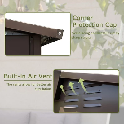 Outdoor Storage Shed 6x4 FT, Metal Tool Sheds Storage House With Lockable Double Door, Large Bike Shed Waterproof For Garden, Backyard, Lawn 3 Outdoor Storage Shed 6x4 FT, Metal Tool Sheds Storage House With Lockable Double Door, Large Bike Shed Waterproof For Garden, Backyard, Lawn - Image 3