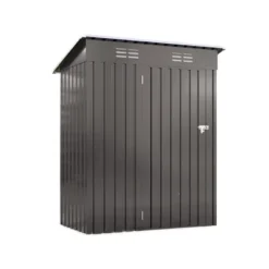 5X3 FT Outdoor Storage Shed, Tool Shed With Pitched Roof And Lockable Door Compact Metal Tool Shed For Garden, Backyard, Patio,Bike Storage, Gray -House Furnish World GUEST d23a4378 5754 4ce8 b79c 9c746f52a6d3