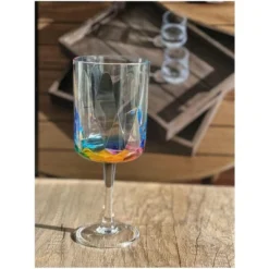 Rainbow Diamond Acrylic Glasses Drinking Set Of 4 DOF (9oz), Plastic Drinking Glasses, BPA Free Cocktail Glasses, Drinkware Set -House Furnish World GUEST d67cabc4 a6ff 485f 80f3 c65dd77e4952