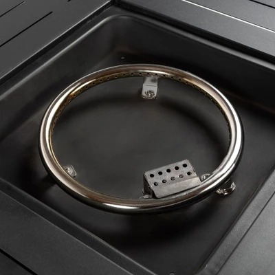 28" Propane Gas Fire Pit Table, 50000 BTU Square Steel Fire Pit With Beautiful Wicker Base For Outside Patio Deck Garden Backyard-Black 9 28" Propane Gas Fire Pit Table, 50000 BTU Square Steel Fire Pit With Beautiful Wicker Base For Outside Patio Deck Garden Backyard-Black - Image 9