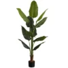 Artificial Plant, 59" Tall, Strelitzia Tree, Indoor, Faux, Fake, Floor, Greenery, Potted, Real Touch, Decorative, Green Leaves, Black Pot