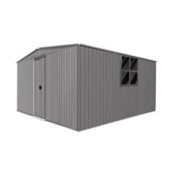New Outdoor Storage Shed Has Two Functions: Metal Shed And Firewood Shed 13 Ft¡Á11 Ft , More Suitable For Winter , Grey -House Furnish World GUEST d85070dd 5a66 48d9 b3c9 bdf4005f2cb9