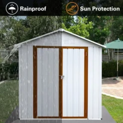 Outdoor Storage Sheds 6FTx4FT Apex Roof White+Yellow 8 Outdoor Storage Sheds 6FTx4FT Apex Roof White+Yellow -House Furnish World GUEST d98c63ae 8213 4ab3 9c0b afb30b2e8627