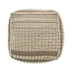 Rustic Wool And Cotton Large Pouf, Brown -House Furnish World GUEST d9c0127b 8a9c 40f5 840a dff4322ed4dd