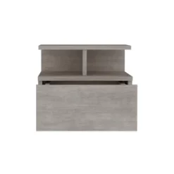 Floating Nightstand 12"H, Wall Mounted With Single Drawer And 2-Tier Shelf, Concrete Gray -House Furnish World GUEST dc3f1b90 b948 4e04 b23a 53facfbbfdc2