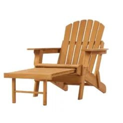 Outdoor Wooden Folding Adirondack Chair With Retractable Ottoman, Pre-Assembled BackRest & SeatBoard, Wood Patio Chair For Garden Backyard Porch Pool -House Furnish World GUEST dc7e4922 b8e6 4fd9 a494 90b094c32021