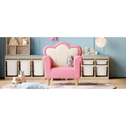 Polyester Kids Sofa, Princess Armchair For Children, Petal Shape Toddler Sofa Chair For Playroom, Children's Bedroom, Pink+White -House Furnish World GUEST dcb219be b603 413a a44d af6d2da48e91